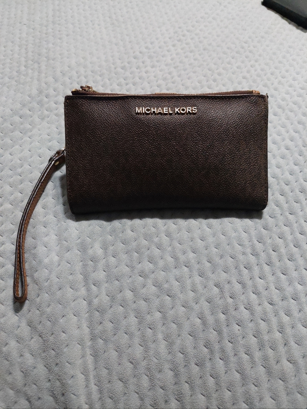 Michael Kors Brown Leather Wristlet